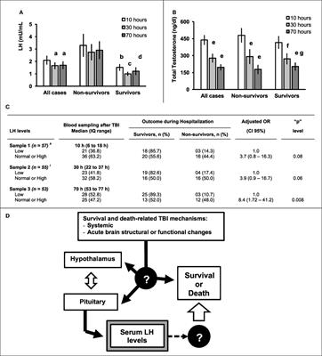 Luteinizing Hormone and Testosterone Levels during Acute Phase of Severe Traumatic Brain Injury: Prognostic Implications for Adult Male Patients